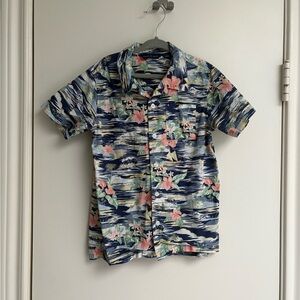 Janie and Jack Blue and Pink Casual Button Down Shirt